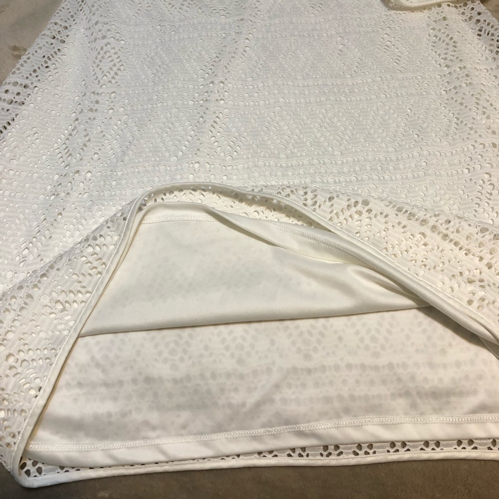 Express White Lace 3/4 Sleeve Dress - Picture 4 of 7
